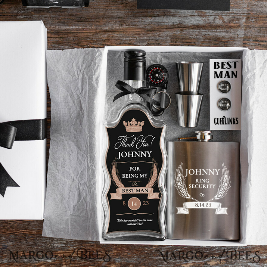BRIDESMAID/BEST MAN BOX BEST MAN THANK YOU Groomsman Thank you GIft Box, personalized Best Man Present, Whiskey Present Best Man