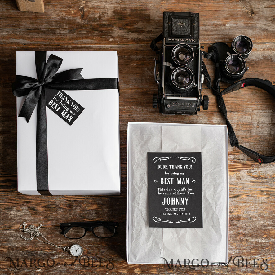 BRIDESMAID/BEST MAN BOX BEST MAN THANK YOU Luxury Best Man Wedding Gift Box, Elegant Personalized Best Man Thank You Box, Modern And Customized Groomsman Wedding Proposal Box With A Question Or Thank You Card