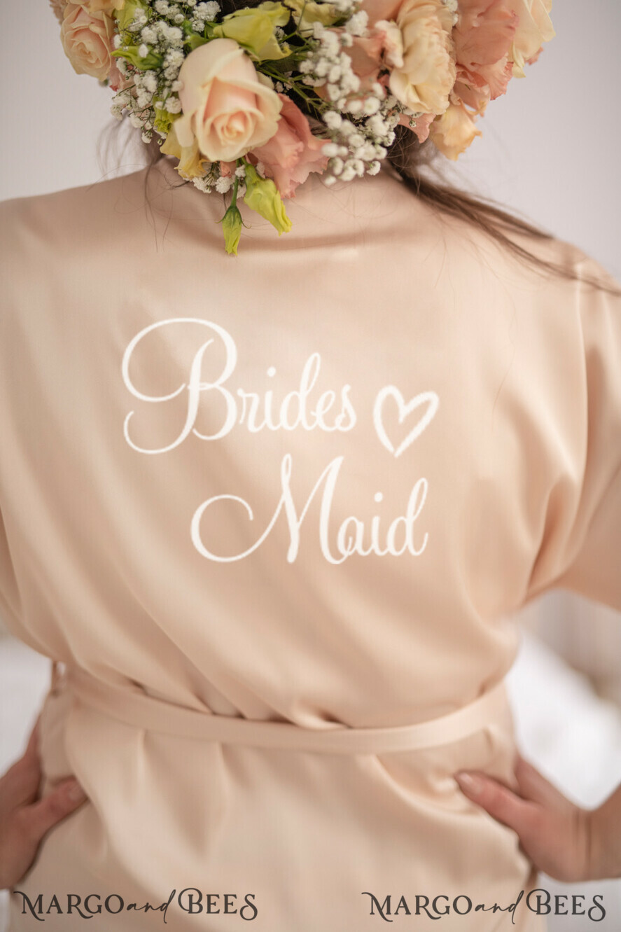 BRIDESMAID/BEST MAN BOX WEDDING ROBE Satin wedding robe for maid of honor, cute present idea for bridesmaid, Bridesmaid Maid of Honor wedding robe