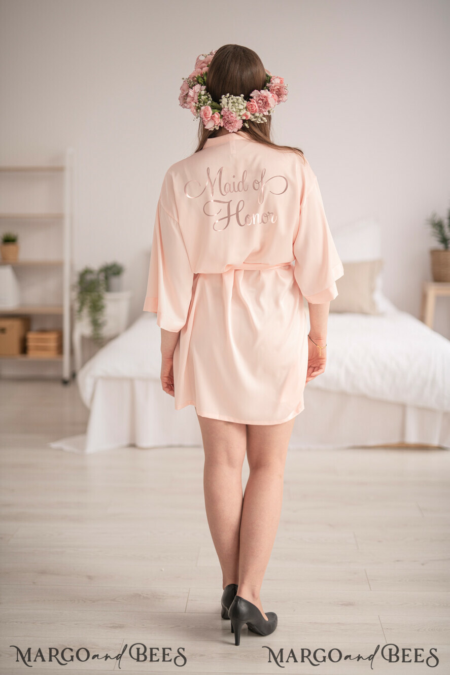 BRIDESMAID/BEST MAN BOX WEDDING ROBE Satin wedding robe with gold foil inscription. Gift for Maid of Honor; Will you be my bridesmaid gift