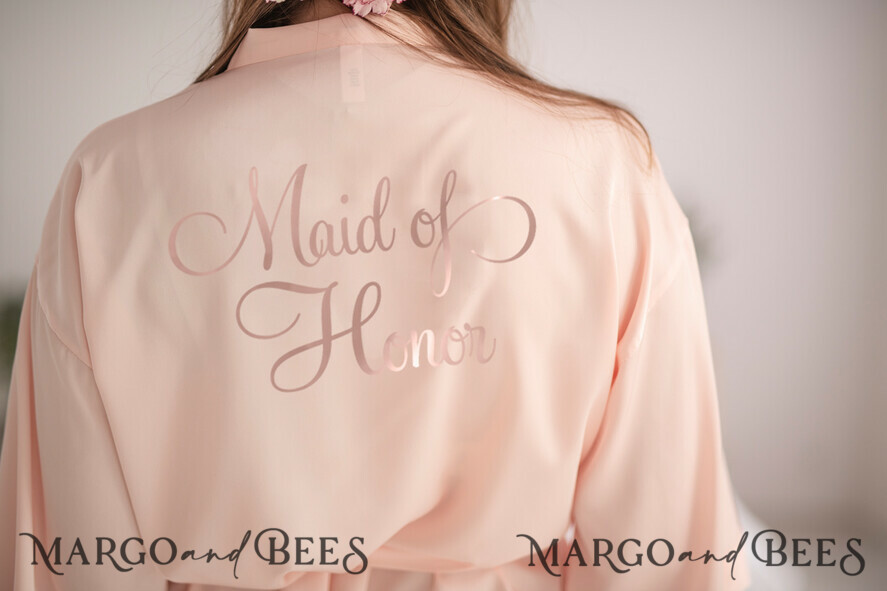 BRIDESMAID/BEST MAN BOX WEDDING ROBE Satin wedding robe with gold foil inscription. Gift for Maid of Honor; Will you be my bridesmaid gift