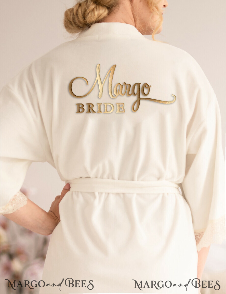 NEWLY WEDS COUPLE GIFTS Bride gifts Wedding Gift Bridal Box, Velvet custom wedding Bride Robe, Robe for Bride Present, Custom Box Lace Robe