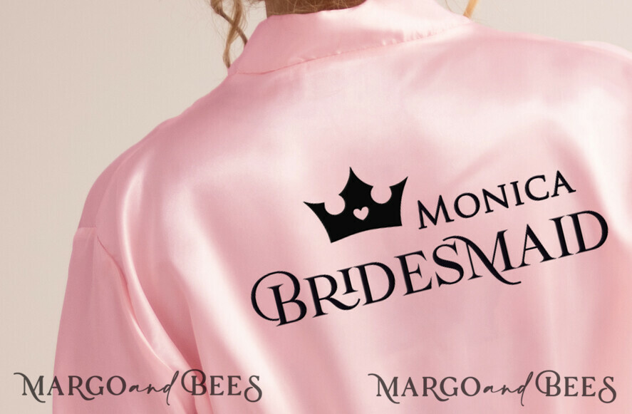 BRIDESMAID/BEST MAN BOX BRIDESMAID THANK YOU Bridesmaid Thank You Box Pink Blush satin robe maid of honor bath salt soap velvet box