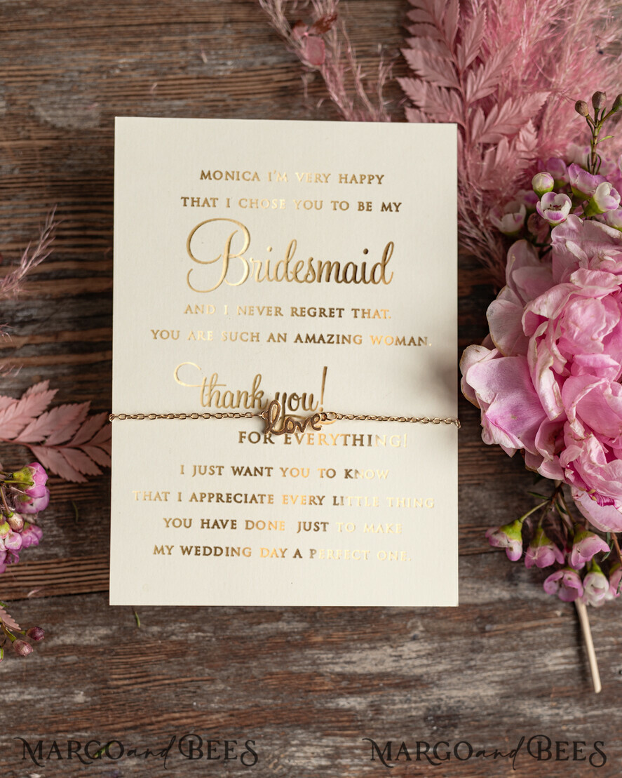 BRIDESMAID/BEST MAN BOX Bridesmaid THANK YOU or PROPOSAL SMALL BOX Maid of Honor Thank you PROPOSAL box wishing well card bracelet GIFT BOX for Maid of Honor