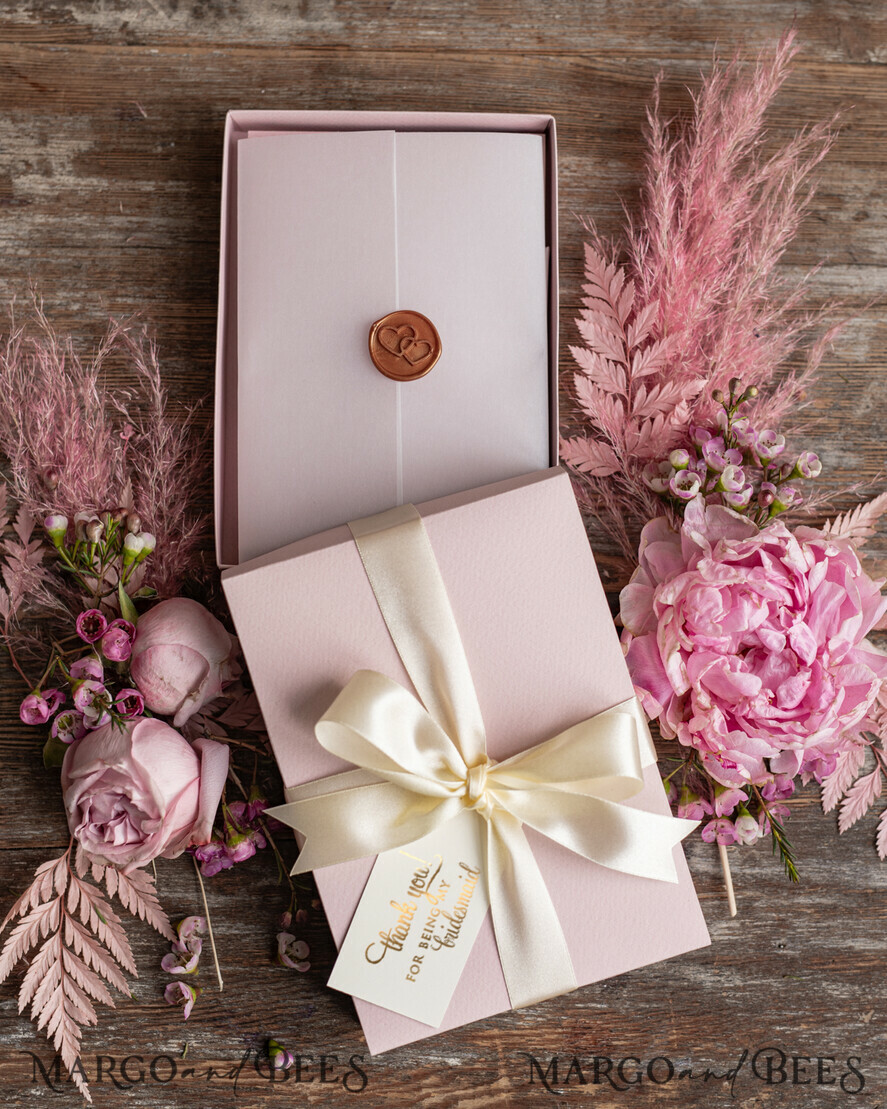 BRIDESMAID/BEST MAN BOX Bridesmaid THANK YOU or PROPOSAL SMALL BOX Maid of Honor Thank you PROPOSAL box wishing well card bracelet GIFT BOX for Maid of Honor