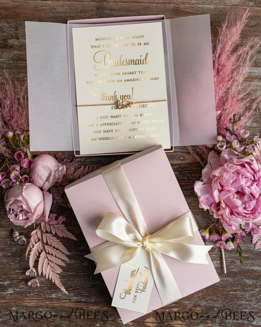 BRIDESMAID/BEST MAN BOX Bridesmaid THANK YOU or PROPOSAL SMALL BOX Maid of Honor Thank you PROPOSAL box wishing well card bracelet GIFT BOX for Maid of Honor
