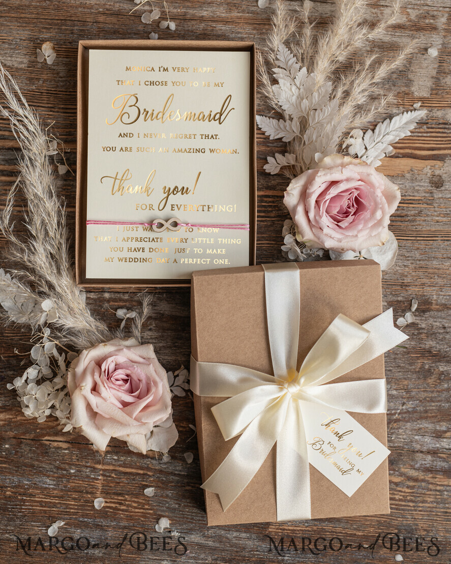 BRIDESMAID/BEST MAN BOX Bridesmaid THANK YOU or PROPOSAL SMALL BOX Bridesmaid Thank you Box, Maid of Honor GIft Box, Bracelet Present Box