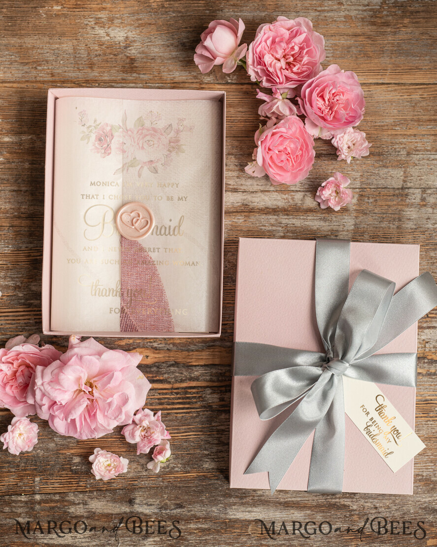 BRIDESMAID/BEST MAN BOX Bridesmaid THANK YOU or PROPOSAL SMALL BOX Thank you bridesmaid Box Personalized Card Maid of Honor Watch Gift Box