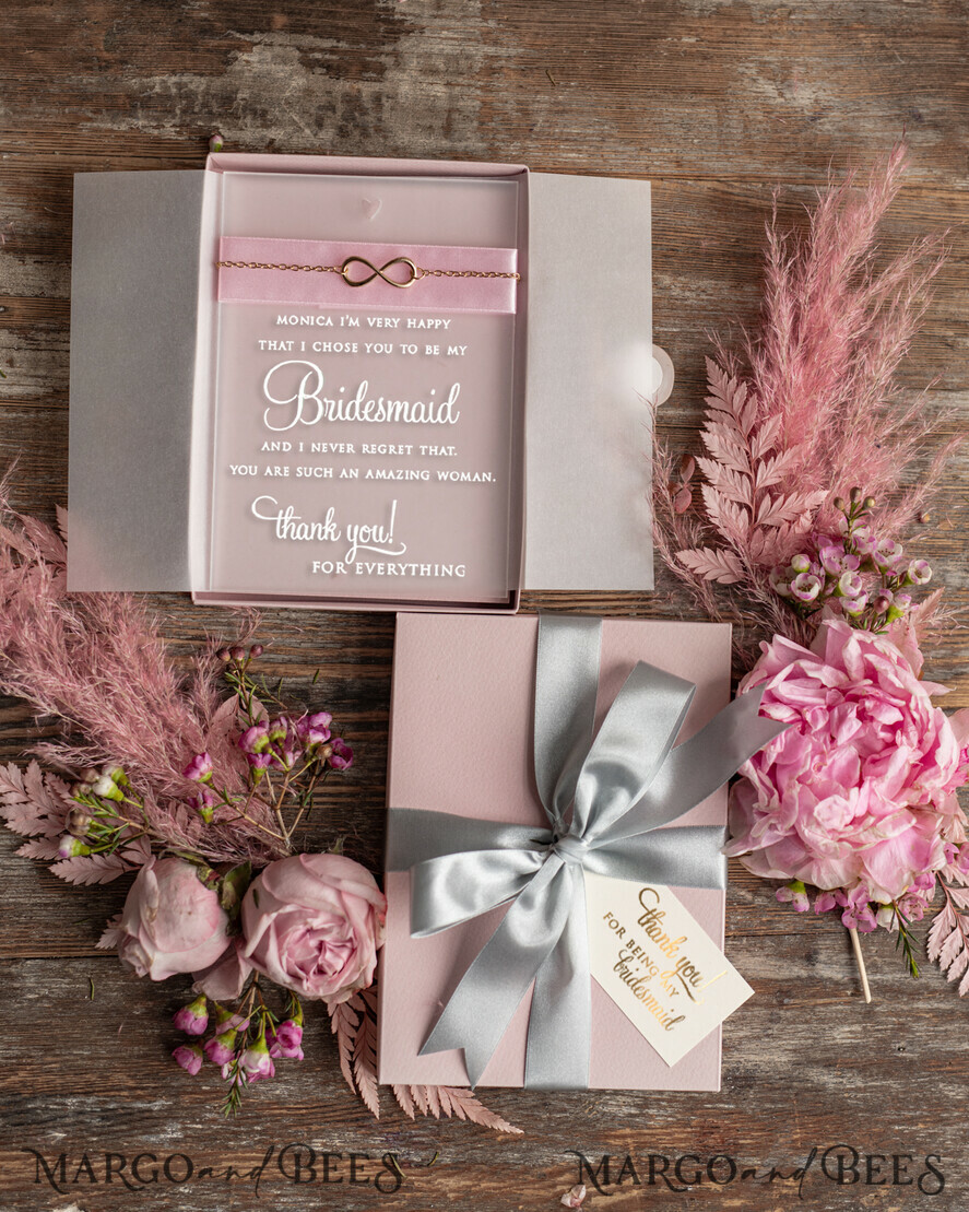BRIDESMAID/BEST MAN BOX Bridesmaid THANK YOU or PROPOSAL SMALL BOX Maid of honor proposal box, Bridesmaid present gift box, Bracelet thank you box