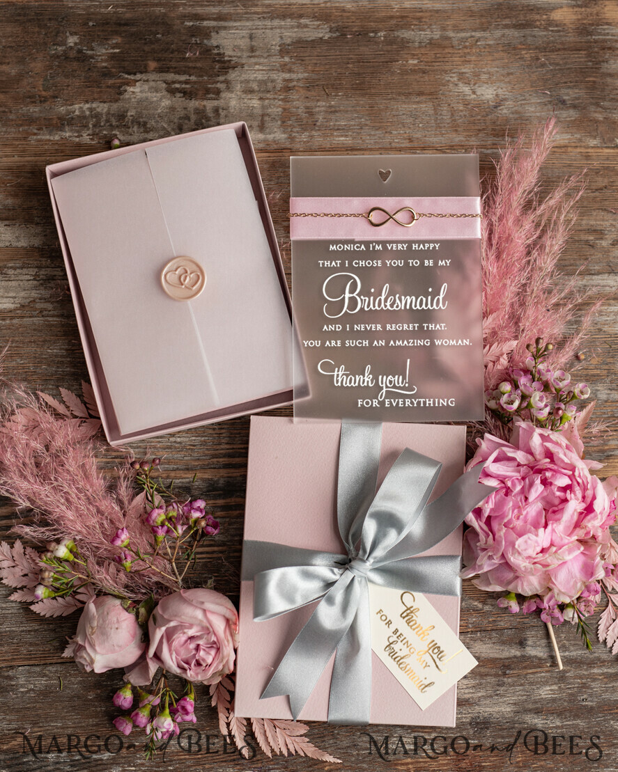 BRIDESMAID/BEST MAN BOX Bridesmaid THANK YOU or PROPOSAL SMALL BOX Maid of honor proposal box, Bridesmaid present gift box, Bracelet thank you box