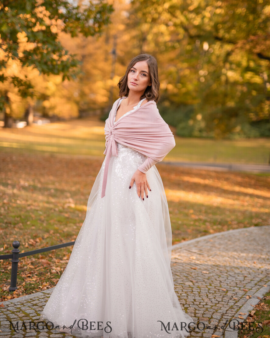 BRIDE bolero, robes, garter WEDDING BOLERO & SHRUGS Blush Pink Velvet Wedding bolero long sleeve Shrug Women Wedding, Pink Velvet Wedding dress Topper, Bridal Sweater Coverup, Jacket for Bride, Bridal Blouse Bridal Shrug
