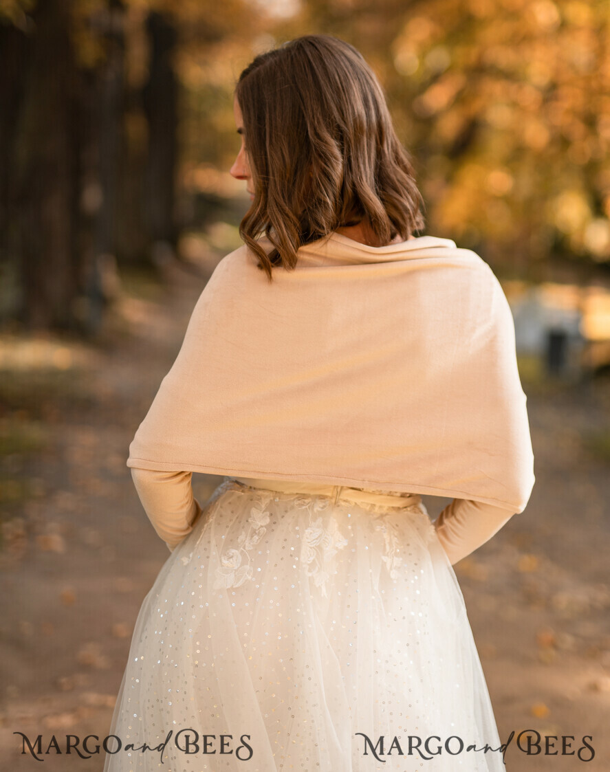 BRIDE bolero, robes, garter WEDDING BOLERO & SHRUGS Nude Velvet Wedding bolero long sleeve,Beige Shrug Women Wedding, Bridal Backless Cover, Jacket for Bride, Velvet Bridal Blouse Bridal Shrug
