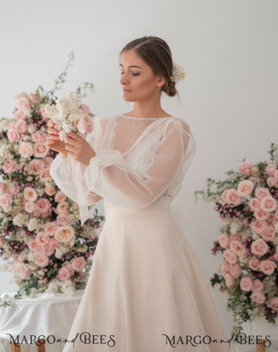 BRIDE bolero, robes, garter WEDDING BOLERO & SHRUGS Ivory Wedding bolero long sleeve Shrug Women Wedding, Bridal Sweater Cover, Jacket for Bride, Bridal Blouse Bridal Shrug