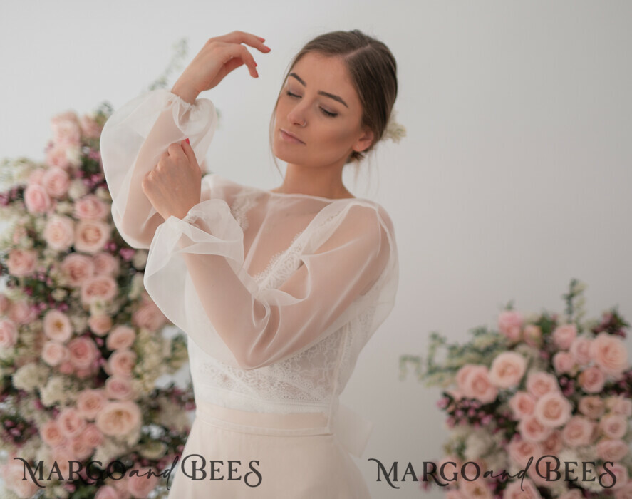 BRIDE bolero, robes, garter WEDDING BOLERO & SHRUGS Ivory Wedding bolero long sleeve Shrug Women Wedding, Bridal Sweater Cover, Jacket for Bride, Bridal Blouse Bridal Shrug