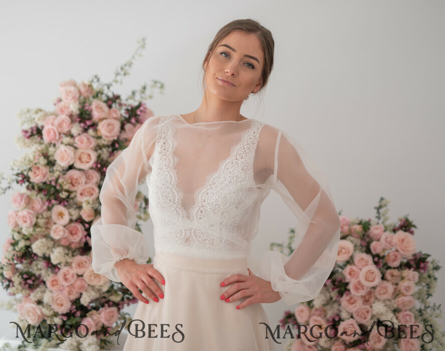 BRIDE bolero, robes, garter WEDDING BOLERO & SHRUGS Ivory Wedding bolero long sleeve Shrug Women Wedding, Bridal Sweater Cover, Jacket for Bride, Bridal Blouse Bridal Shrug