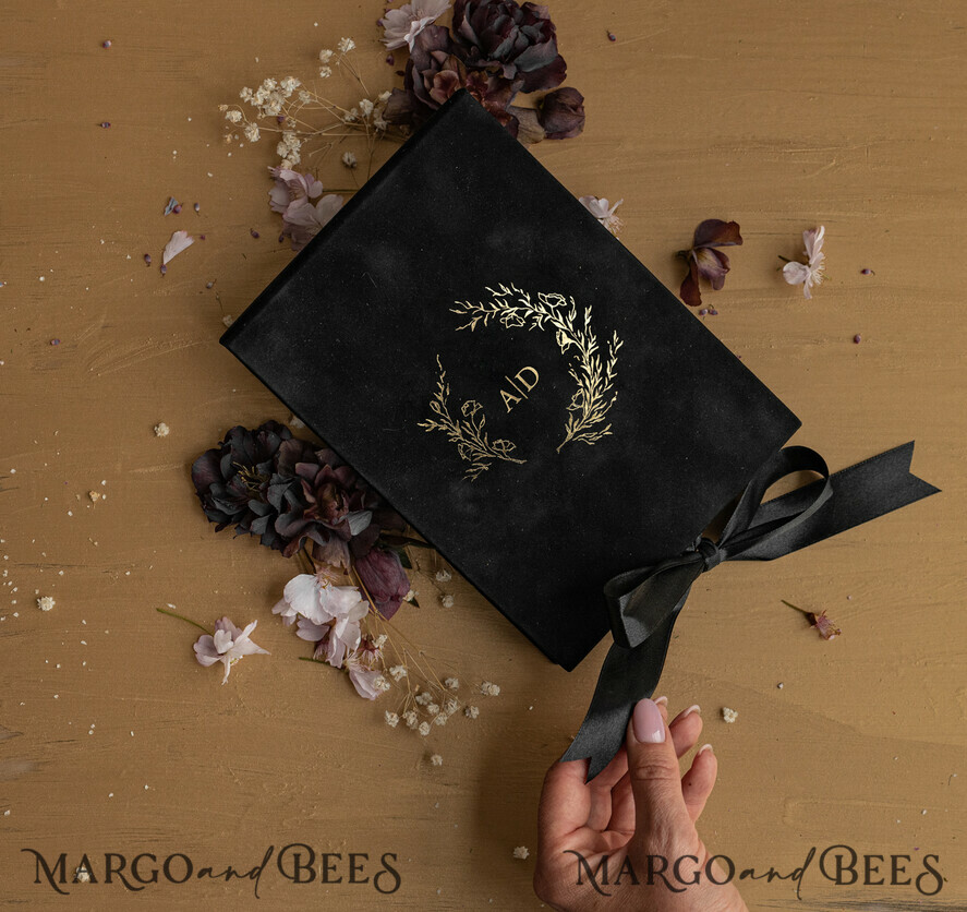 WEDDING INVITATIONS Invitations for VIP/ boxed Invites for Parents Black Boxed Wedding Invitation set ,3D Golden Plexi Wedding Invitation Suite Luxury Box, Elegant Boho Velvet Wedding Cards, Bespoke Golden Invites