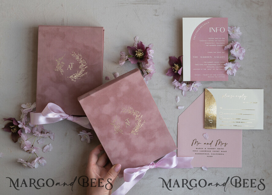 WEDDING INVITATIONS Invitations for VIP/ boxed Invites for Parents Acrylic Wedding Invitations in velvet box, Frozen Plexi Glamour Wedding Invitation Suite Luxury Box, Elegant Velvet Wedding Cards, Bespoke Golden Invites