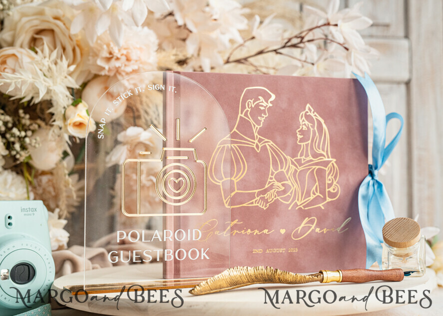 WEDDING GUEST BOOKS Velvet Instax Guestbook custom order Instax velvet Wedding GuestBook and plexi sign , Large Instant Wedding Guest Book, Maroon Polaroid velvet Guestbook Marsala Golden wedding