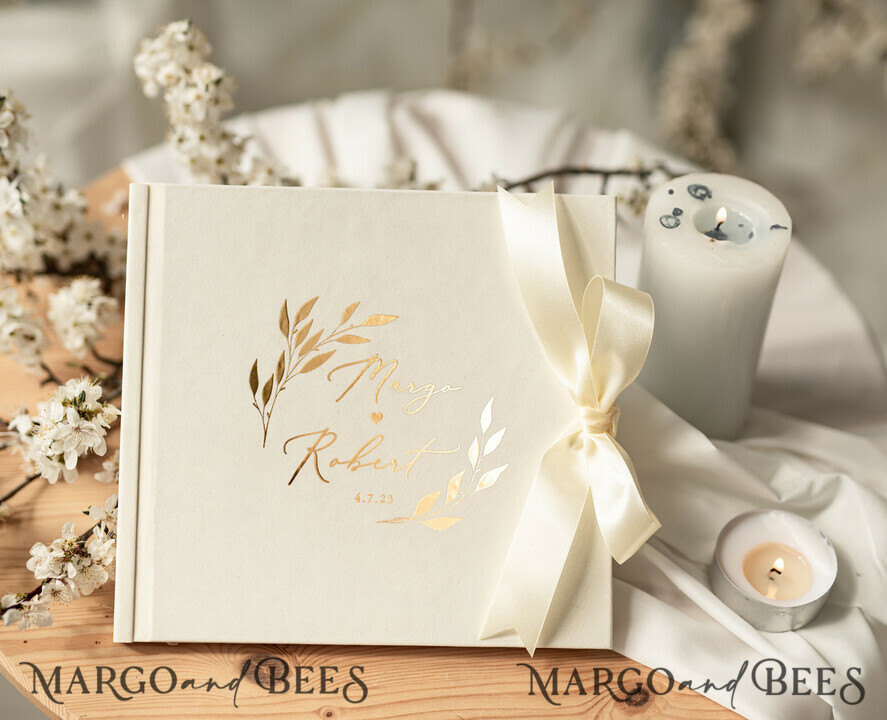 WEDDING GUEST BOOKS Velvet Instax Guestbook Luxury ivory Instax velvet Wedding GuestBook Gold, Large Instant Wedding Guest Book, Polaroid velvet Guestbook Golden wedding