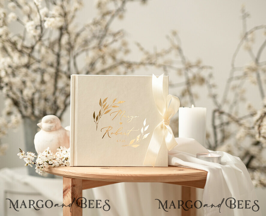 WEDDING GUEST BOOKS Velvet Instax Guestbook Luxury ivory Instax velvet Wedding GuestBook Gold, Large Instant Wedding Guest Book, Polaroid velvet Guestbook Golden wedding