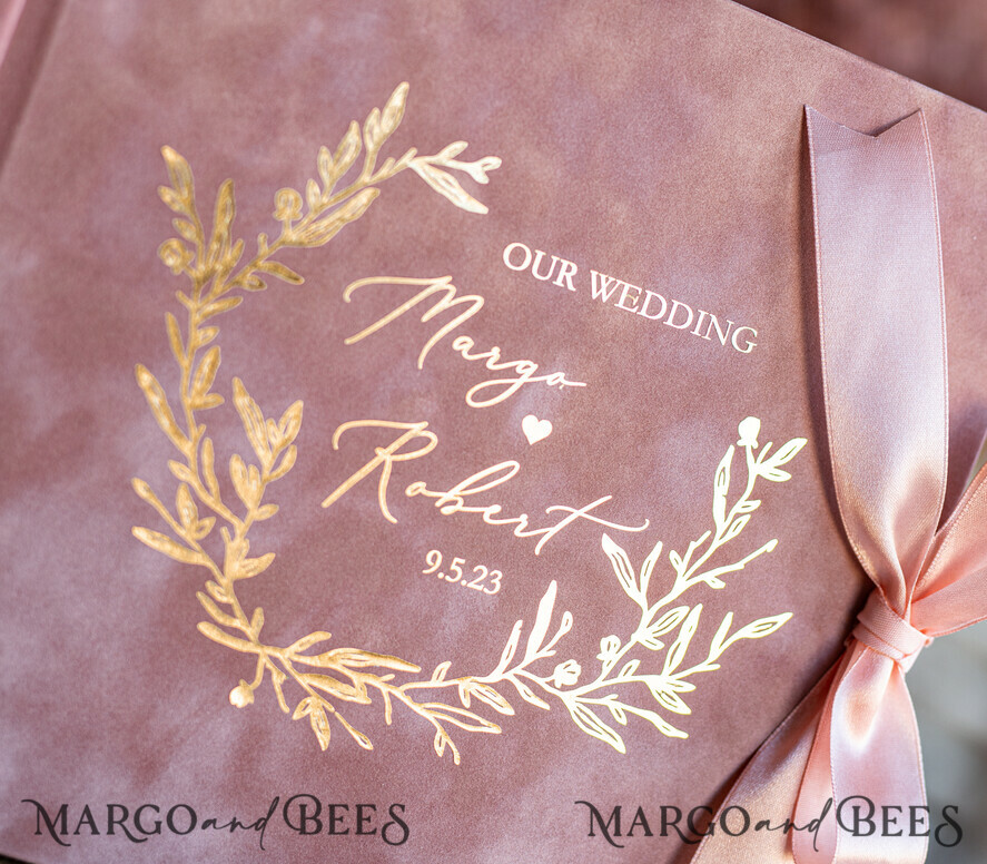WEDDING GUEST BOOKS Velvet Instax Guestbook Luxury Blush Pink Instax velvet Wedding GuestBook Gold, Large Instant Wedding Guest Book, Polaroid velvet Guestbook Pink Golden wedding