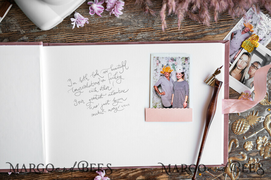 WEDDING GUEST BOOKS Velvet Instax Guestbook Luxury Blush Pink Instax velvet Wedding GuestBook Gold, Golden Large Instant Wedding Guest Book, Velvet Pink Polaroid velvet Guestbook