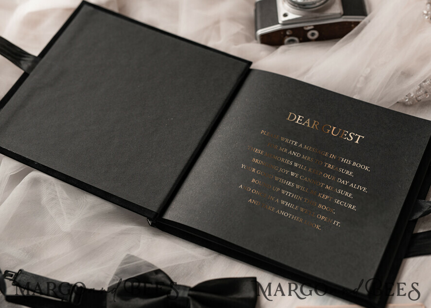 WEDDING GUEST BOOKS Velvet Instax Guestbook Black Boho Instax velvet Wedding GuestBook Gold, Black Halloween Instant Wedding Guest Book, Polaroid velvet Guestbook Black Golden wedding