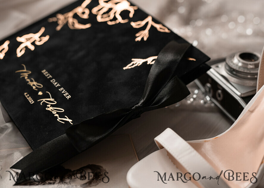 WEDDING GUEST BOOKS Velvet Instax Guestbook Black Boho Instax velvet Wedding GuestBook Gold, Black Halloween Instant Wedding Guest Book, Polaroid velvet Guestbook Black Golden wedding