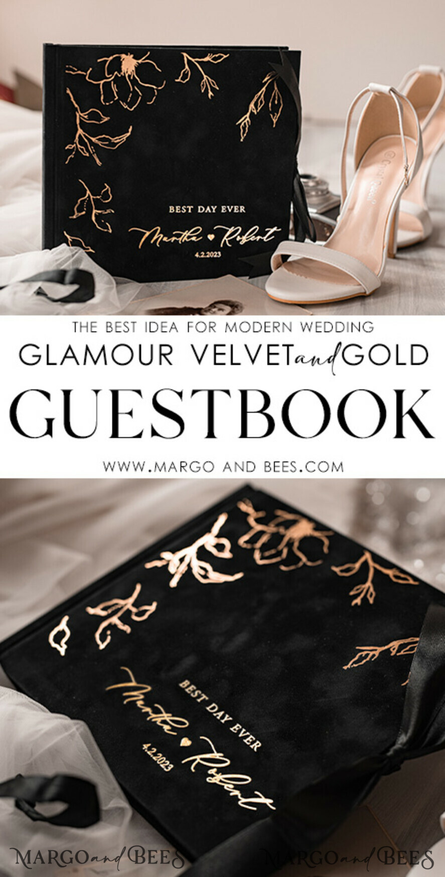 WEDDING GUEST BOOKS Velvet Instax Guestbook Black Boho Instax velvet Wedding GuestBook Gold, Black Halloween Instant Wedding Guest Book, Polaroid velvet Guestbook Black Golden wedding