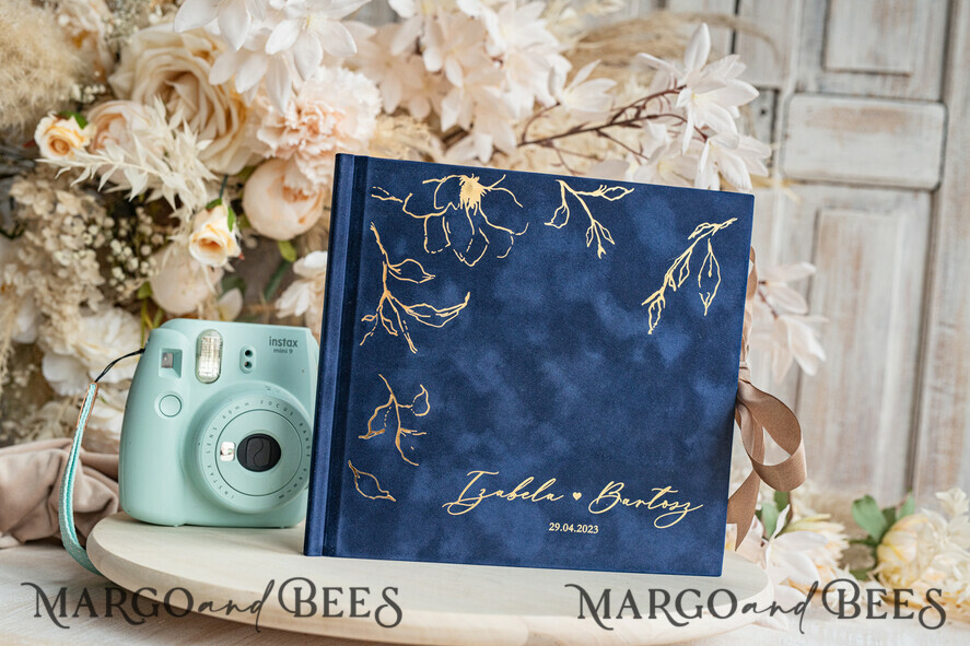 WEDDING GUEST BOOKS Velvet Instax Guestbook Navy blue Instax velvet Wedding GuestBook and plexi sign set, Dark Blue Large Instant Wedding Guest Book, Maroon Polaroid velvet Guestbook Marsala Golden wedding