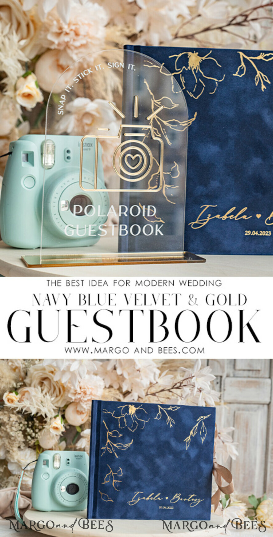 WEDDING GUEST BOOKS Velvet Instax Guestbook Navy blue Instax velvet Wedding GuestBook and plexi sign set, Dark Blue Large Instant Wedding Guest Book, Maroon Polaroid velvet Guestbook Marsala Golden wedding