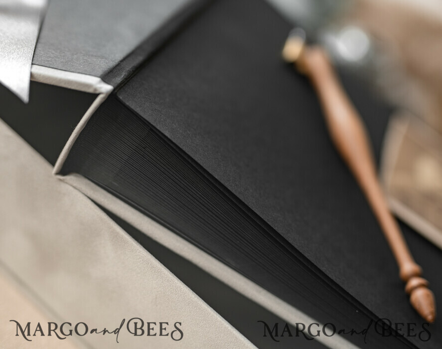 WEDDING GUEST BOOKS Velvet Instax Guestbook Grey Gold Presonalised Wedding Guest Book, Velvet Memory Photo Wedding , Luxury Wedding Guest Book, Polaroid velvet Guest book