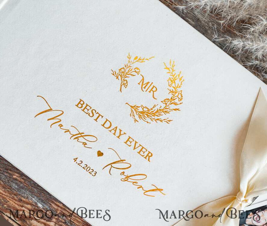 WEDDING GUEST BOOKS Velvet Instax Guestbook Elegant Ivory Instax velvet Wedding GuestBook Gold, Large Instant Wedding Guest Book, Polaroid velvet Guestbook