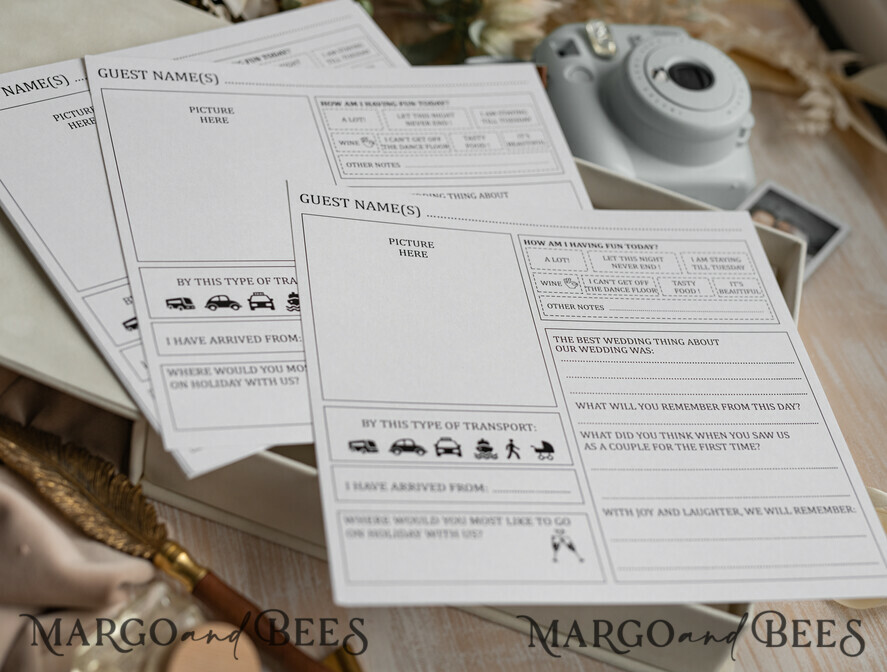 WEDDING GUEST BOOKS alternative guest book Alternative Guestbook Wedding Mad Lib Sheets in Velvet Box Marriage advice mad lib Box Instax Leave a Note to Bride & Groom Personalised Box