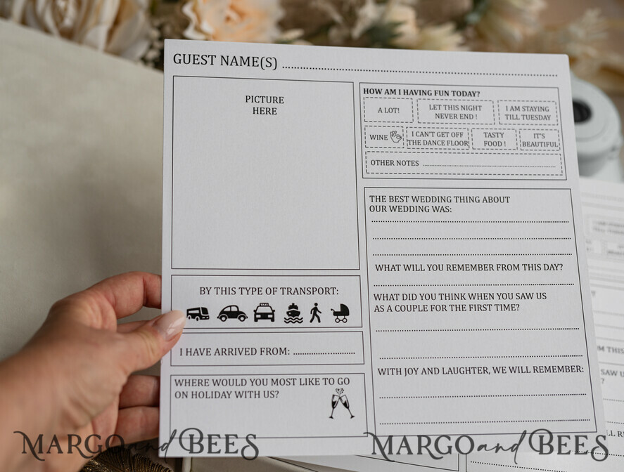 WEDDING GUEST BOOKS alternative guest book Alternative Guestbook Wedding Mad Lib Sheets in Velvet Box Marriage advice mad lib Box Instax Leave a Note to Bride & Groom Personalised Box