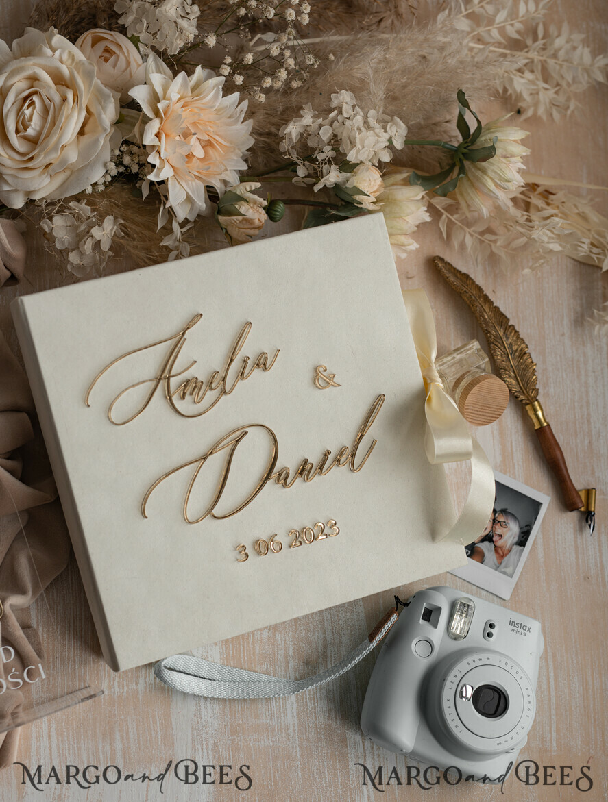 WEDDING GUEST BOOKS alternative guest book Alternative Guestbook Wedding Mad Lib Sheets in Velvet Box Marriage advice mad lib Box Instax Leave a Note to Bride & Groom Personalised Box
