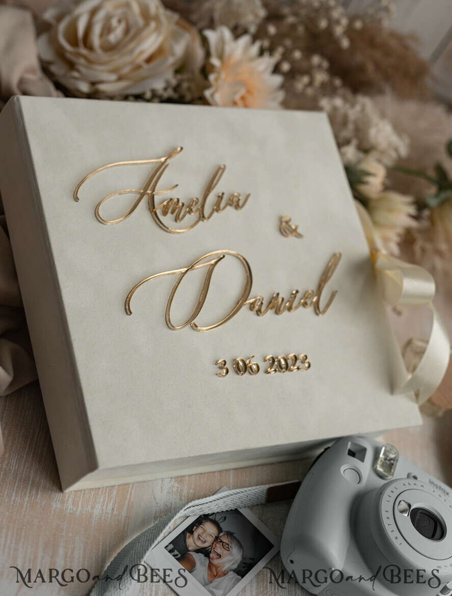 WEDDING GUEST BOOKS alternative guest book Alternative Guestbook Wedding Mad Lib Sheets in Velvet Box Marriage advice mad lib Box Instax Leave a Note to Bride & Groom Personalised Box