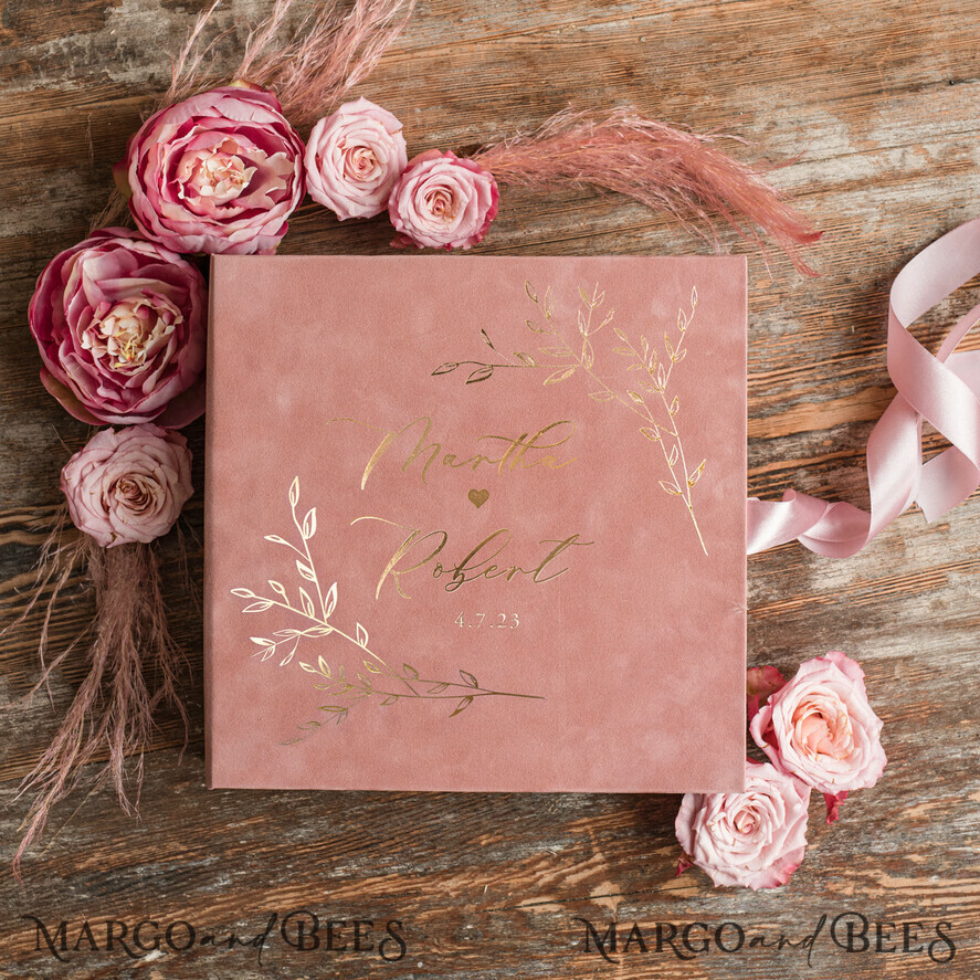 WEDDING GUEST BOOKS alternative guest book Luxury Wedding GuestBook, Instant Photo Book Instax Wedding Photo Guestbook, pink and gold wedding guest book
