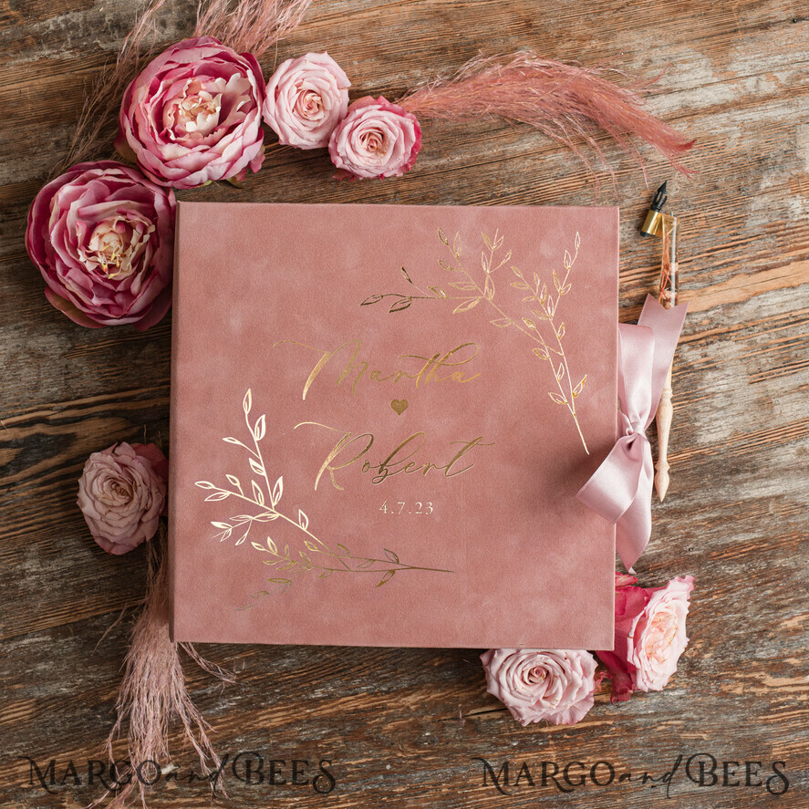 WEDDING GUEST BOOKS alternative guest book Luxury Wedding GuestBook, Instant Photo Book Instax Wedding Photo Guestbook, pink and gold wedding guest book