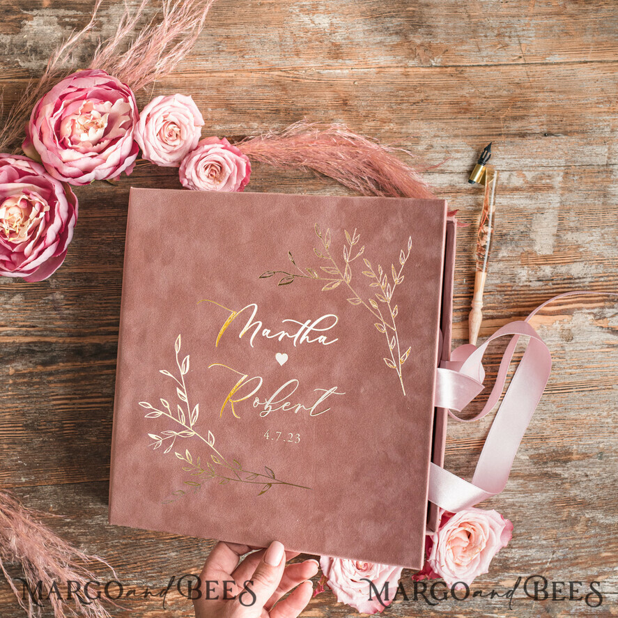 WEDDING GUEST BOOKS alternative guest book Luxury Wedding GuestBook, Instant Photo Book Instax Wedding Photo Guestbook, pink and gold wedding guest book