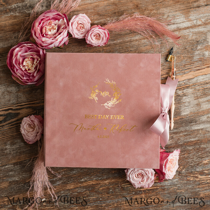WEDDING GUEST BOOKS alternative guest book Alternative Guestbook Wedding Mad Lib Sheets in Velvet Box Marriage advice mad lib Box Instax Leave a Note to Bride & Groom Personalised Box