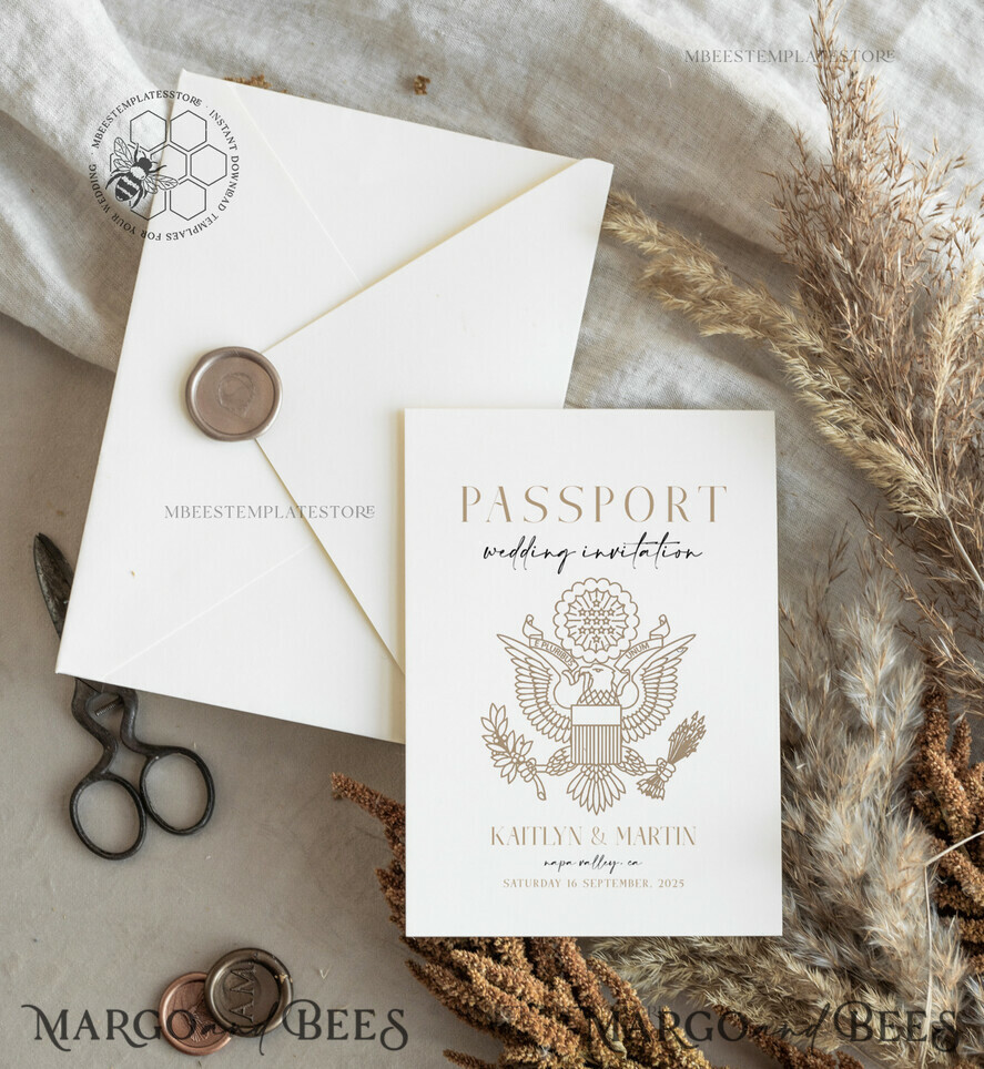 TEMPLETT wedding invitation download passport wedding invitation template, Instant download destination Wedding Invites, travel Printable Template Invitations, boarding pass
