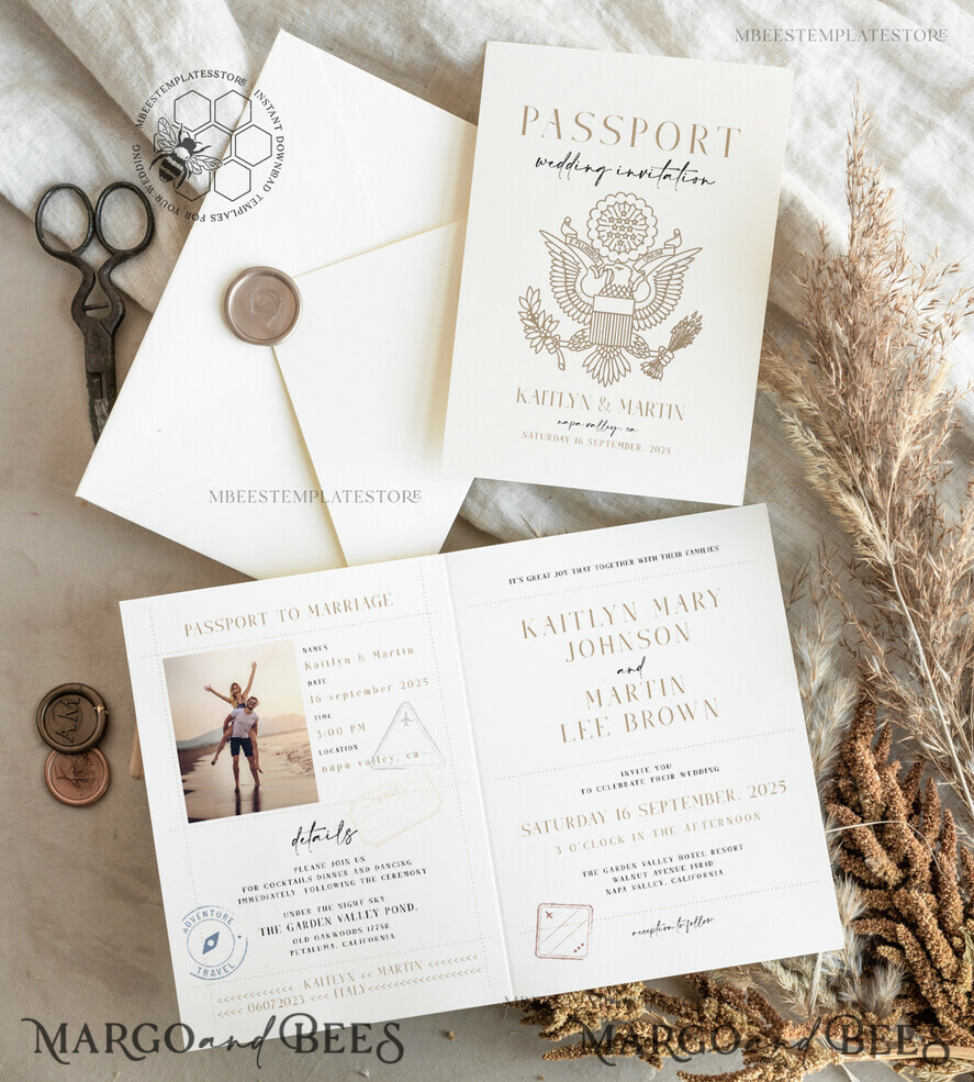 TEMPLETT wedding invitation download passport wedding invitation template, Instant download destination Wedding Invites, travel Printable Template Invitations, boarding pass