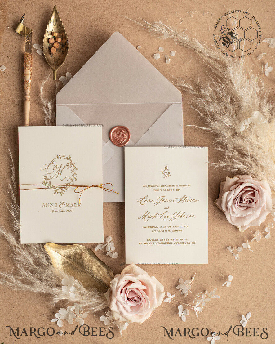 TEMPLETT wedding invitation download Fine art wedding invitation template, Instant download Boho Wedding Invites, Simple Wedding Invitation Printable Template, Elegant Invites