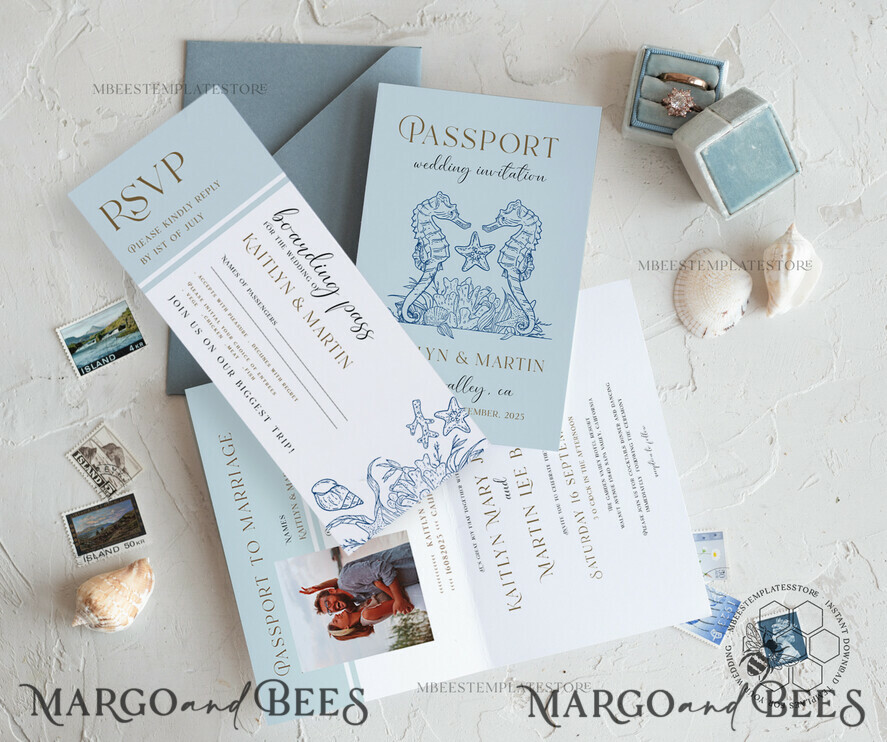 TEMPLETT wedding invitation download passport wedding invitation template, Instant download destination Wedding Invites, travel Printable Template Invitations, boarding pass