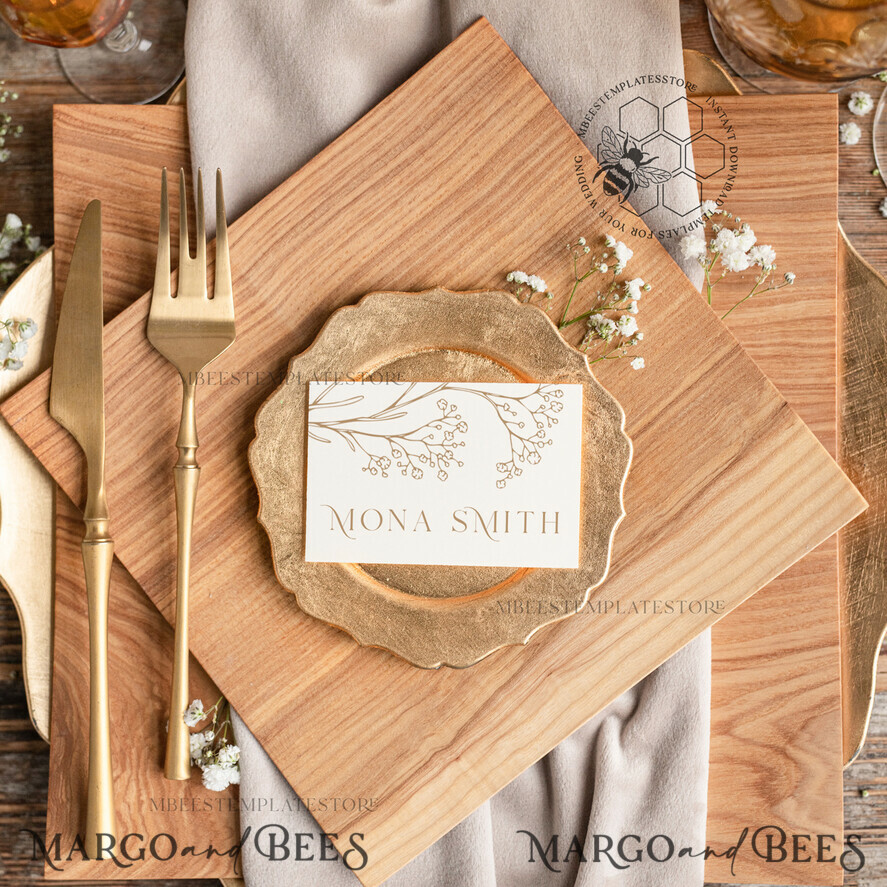 TEMPLETT wedding stationery Rustic escort card template, TENTED Place Cards editable, Instant download Boho place cards, Garden escort cards Printable, WGyp2