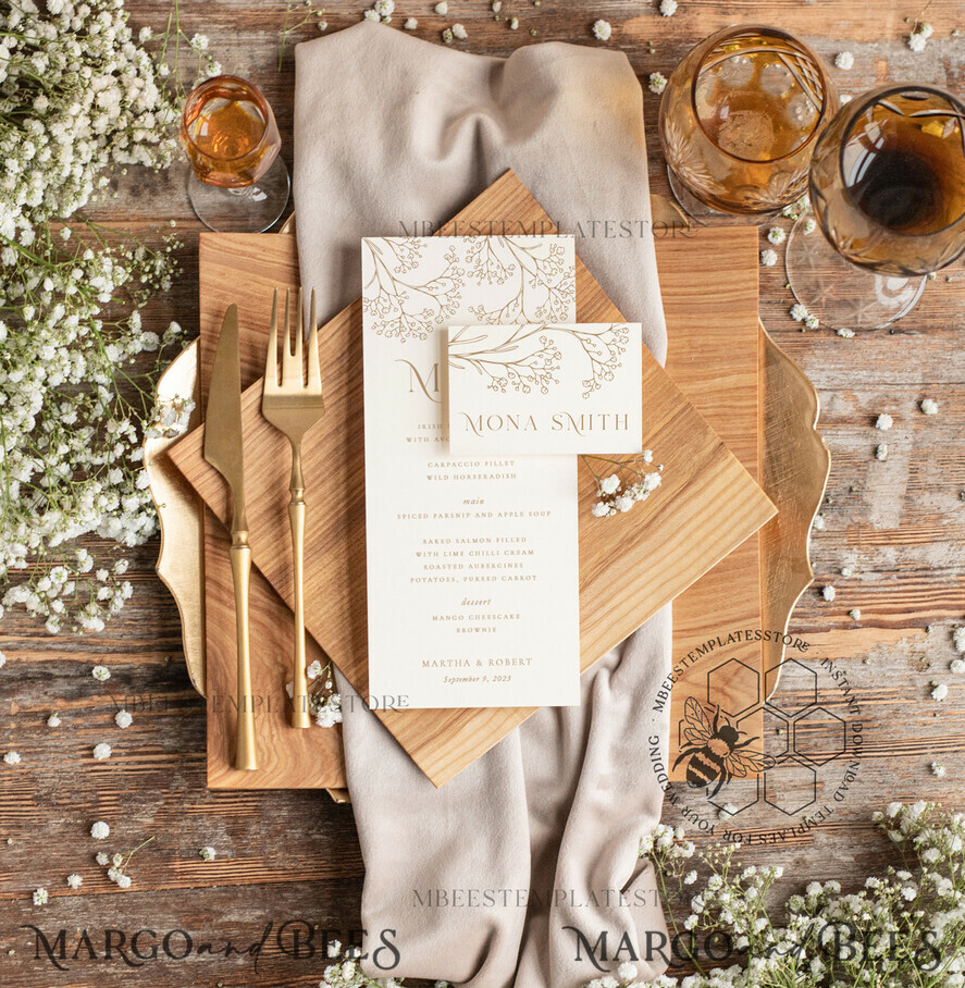 TEMPLETT wedding stationery Rustic escort card template, TENTED Place Cards editable, Instant download Boho place cards, Garden escort cards Printable, WGyp2