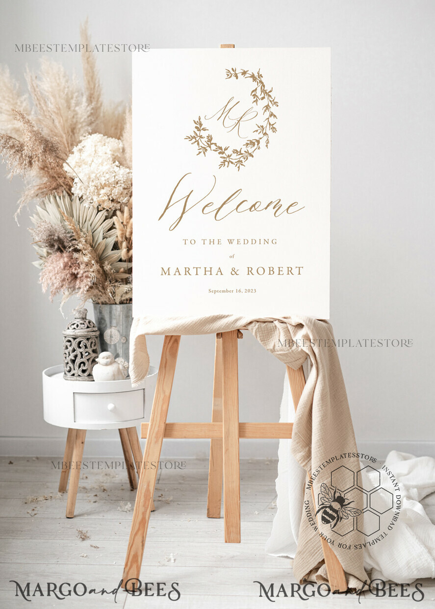 TEMPLETT wedding signs Boho wedding welcome sign template, Instant download Rustic Wedding Sign, Garden Sign Set Printable, Minimalist Large Sign