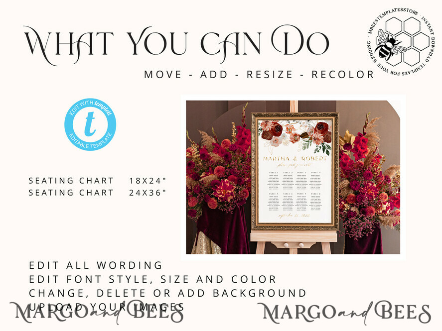 TEMPLETT wedding signs Wedding Seating Chart Template, Printable Seating Chart Wedding, Chart Sign, intable, Editable, Poster, Templett INSTANT Download, Chart Board, Table Seating Chart, Seating Plan, Welcome Sign