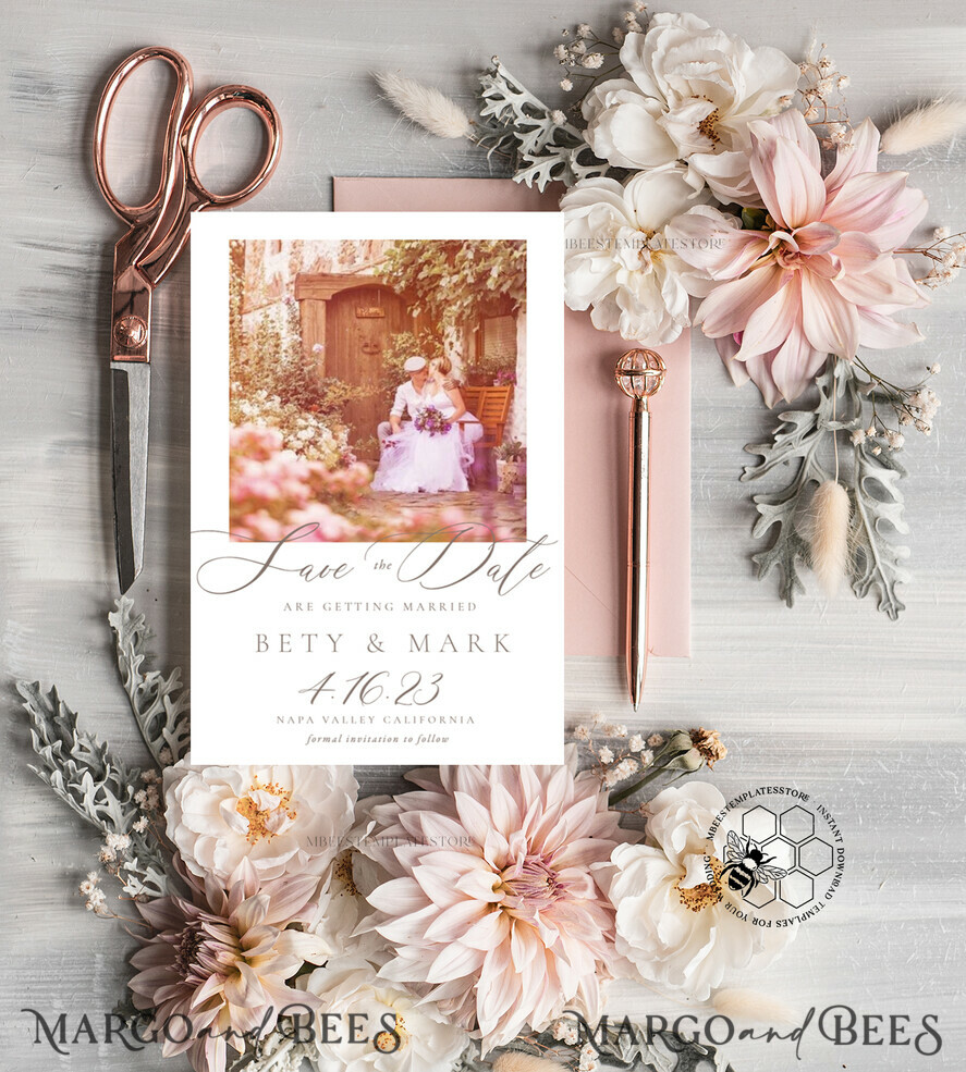 TEMPLETT save the date Fine Art save the date Postcard template, Instant download save our date card, Elegant save the date cards Set Printable Wreth1